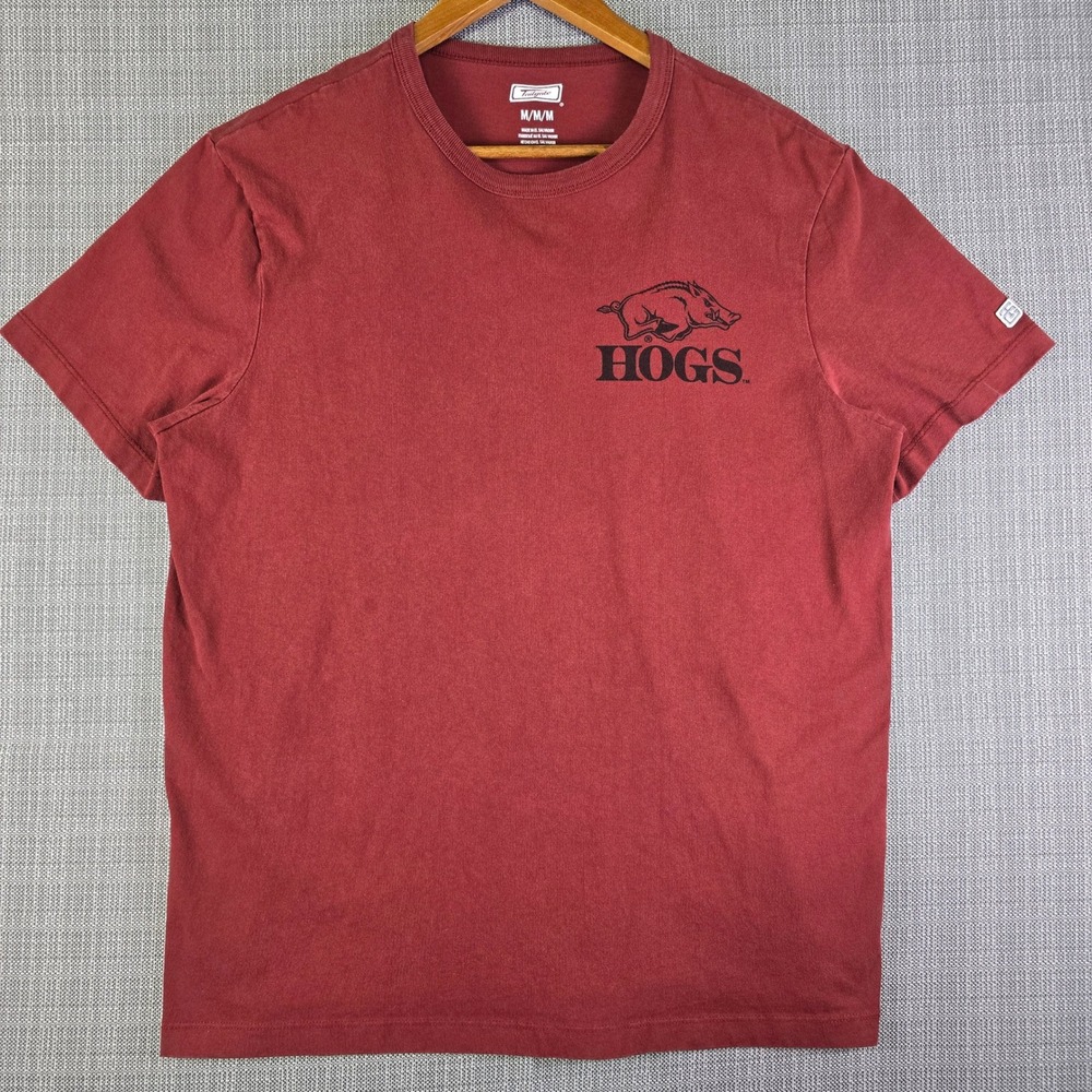 U of A Arkansas Razorbacks x Tailgate T Shirt Mens M Red Retro Soft Gameday - Picture 2 of 15